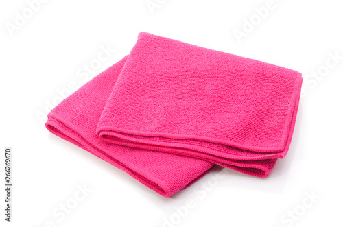 Soft towel isolated on white background.