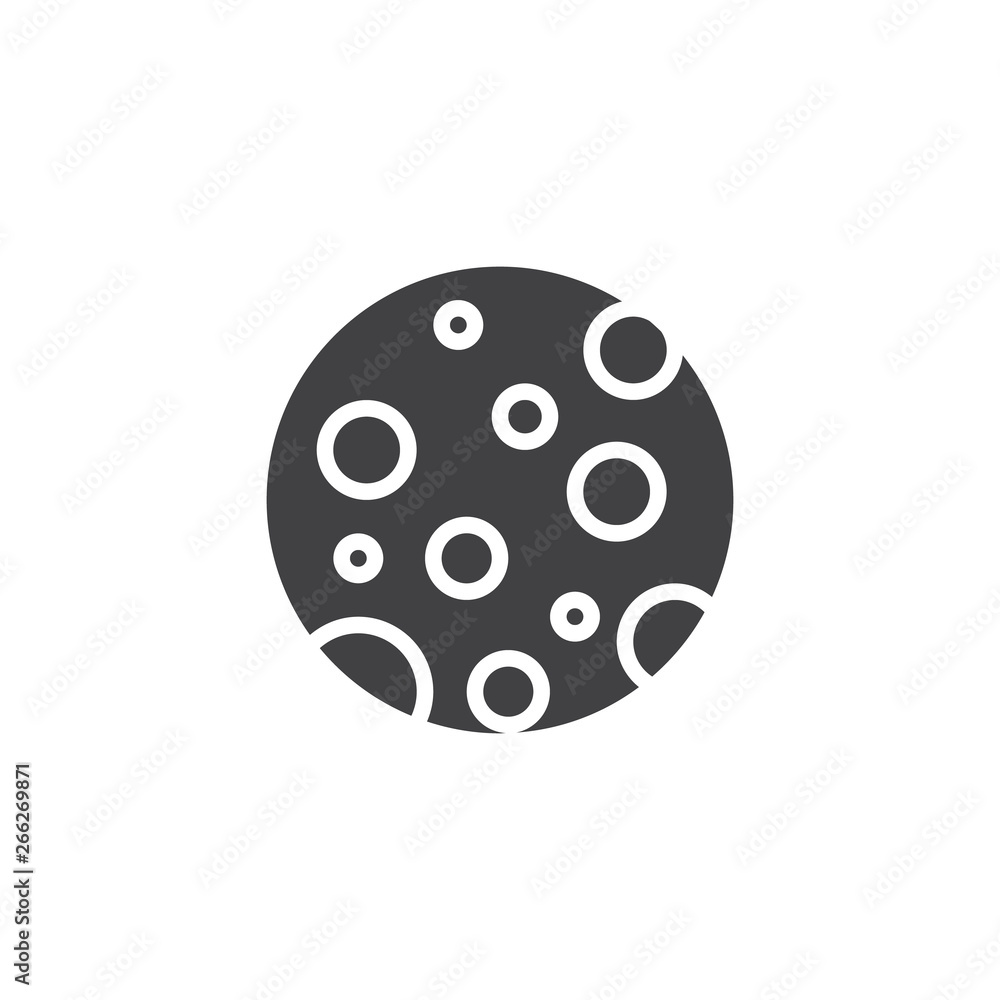 Full Moon vector icon. filled flat sign for mobile concept and web design. Moon planet with craters glyph icon. Symbol, logo illustration. Pixel perfect vector graphics Full Moon vector icon. filled flat sign for mobile concept and web design. Moon planet with craters glyph icon. Symbol, logo illustration. Pixel perfect vector graphics