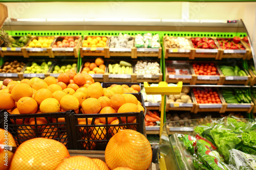 Various fresh fruits and ve...