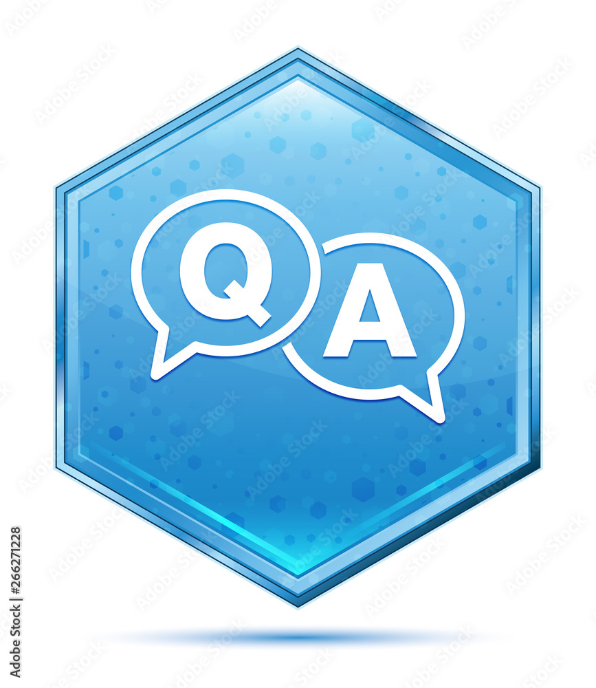Faq icon crystal blue hexagon button Faq icon crystal blue hexagon button