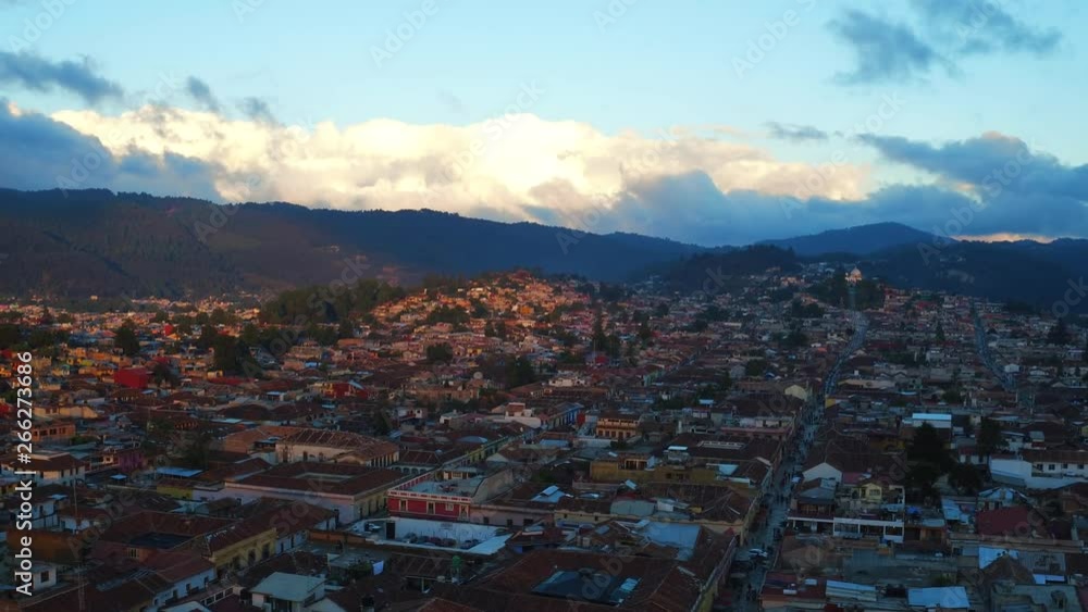 Aerial wide shot of the town of San Cristobal de las Casas, Chiapas Aerial wide shot of the town of San Cristobal de las Casas, Chiapas