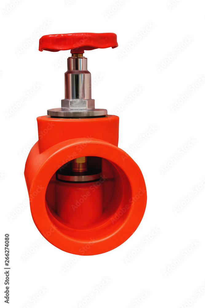 modern shut-off valve made of heat-resistant plastic isolated on white background modern shut-off valve made of heat-resistant plastic isolated on white background