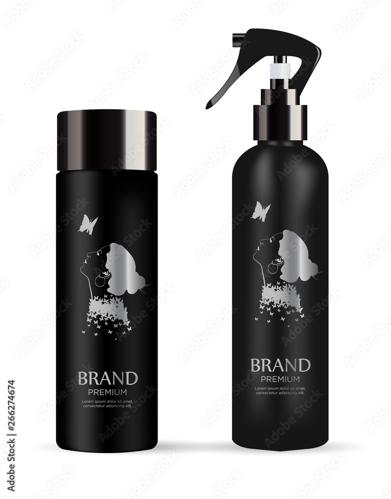 Premium Vector  A set of bottles and tubes of cosmetics jars for