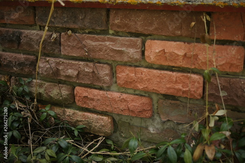 Brick wall. Red brick texture. Terracotta orange bricks. Background  background.