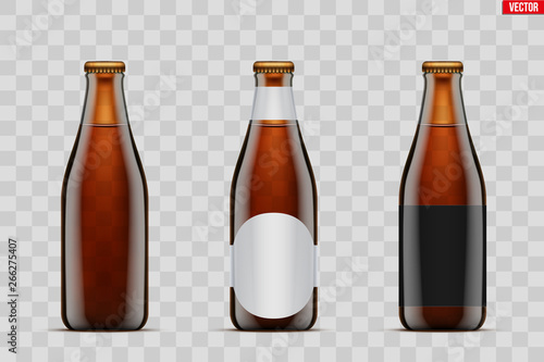 Craft beer bottle set mockup