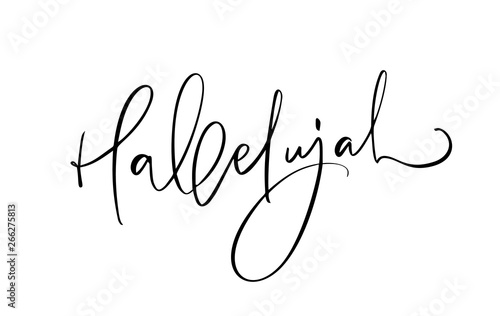 Valokuvatapetti Hallelujah vector calligraphy Bible text