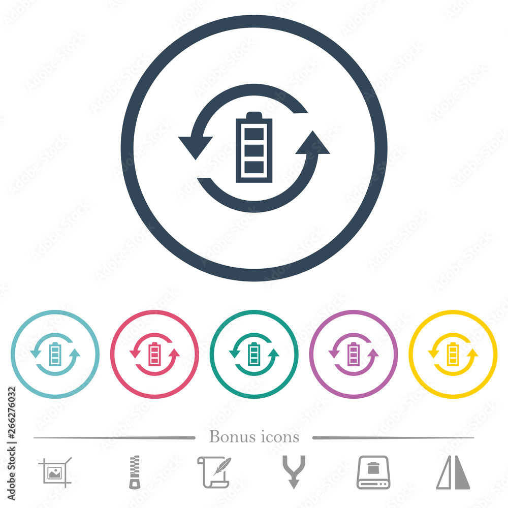 Renewable energy flat color icons in round outlines Renewable energy flat color icons in round outlines