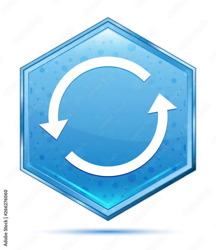 Update arrow icon crystal blue hexagon button Update arrow icon crystal blue hexagon button