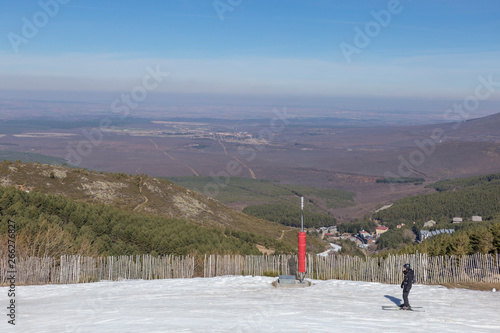 Panoramic view of Riaza, from the top of Pinilla ski center photo