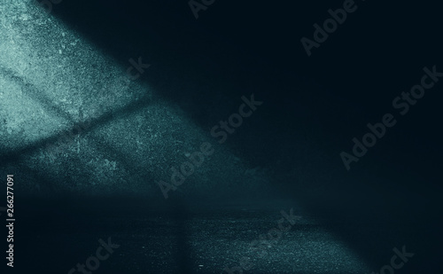 Empty scene background. Incident light from a window on an empty brick wall. Dark abstract background © Laura Сrazy