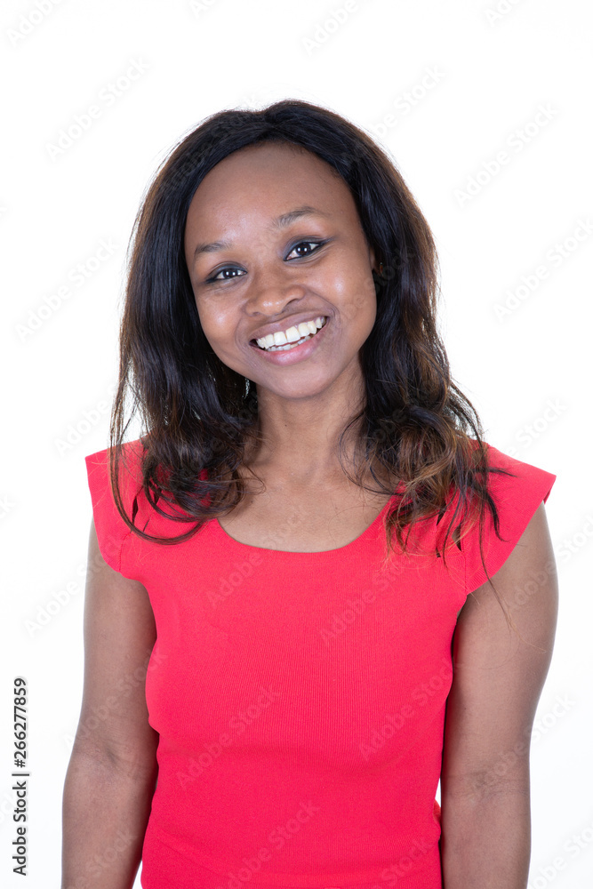Portrait Of Beautiful Smiling Black Woman With Fresh Face Portrait Of Beautiful Smiling Black Woman With Fresh Face