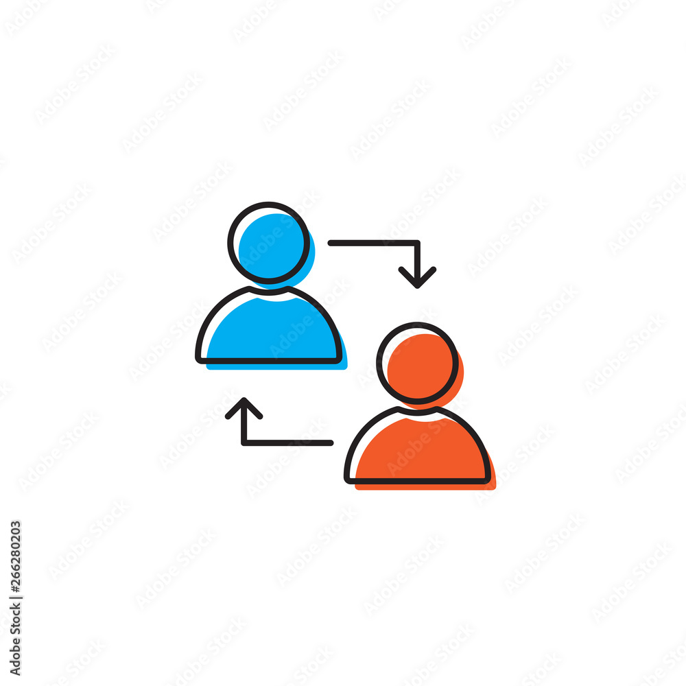 persons exchange or switch persons vector icon concept, isolated on white background persons exchange or switch persons vector icon concept, isolated on white background