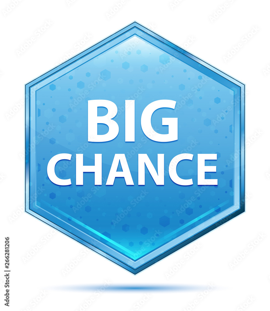 Big Chance crystal blue hexagon button Big Chance crystal blue hexagon button