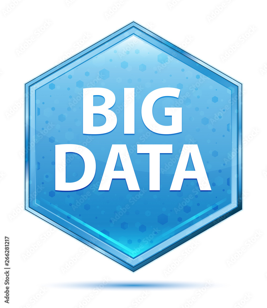 Big Data crystal blue hexagon button Big Data crystal blue hexagon button