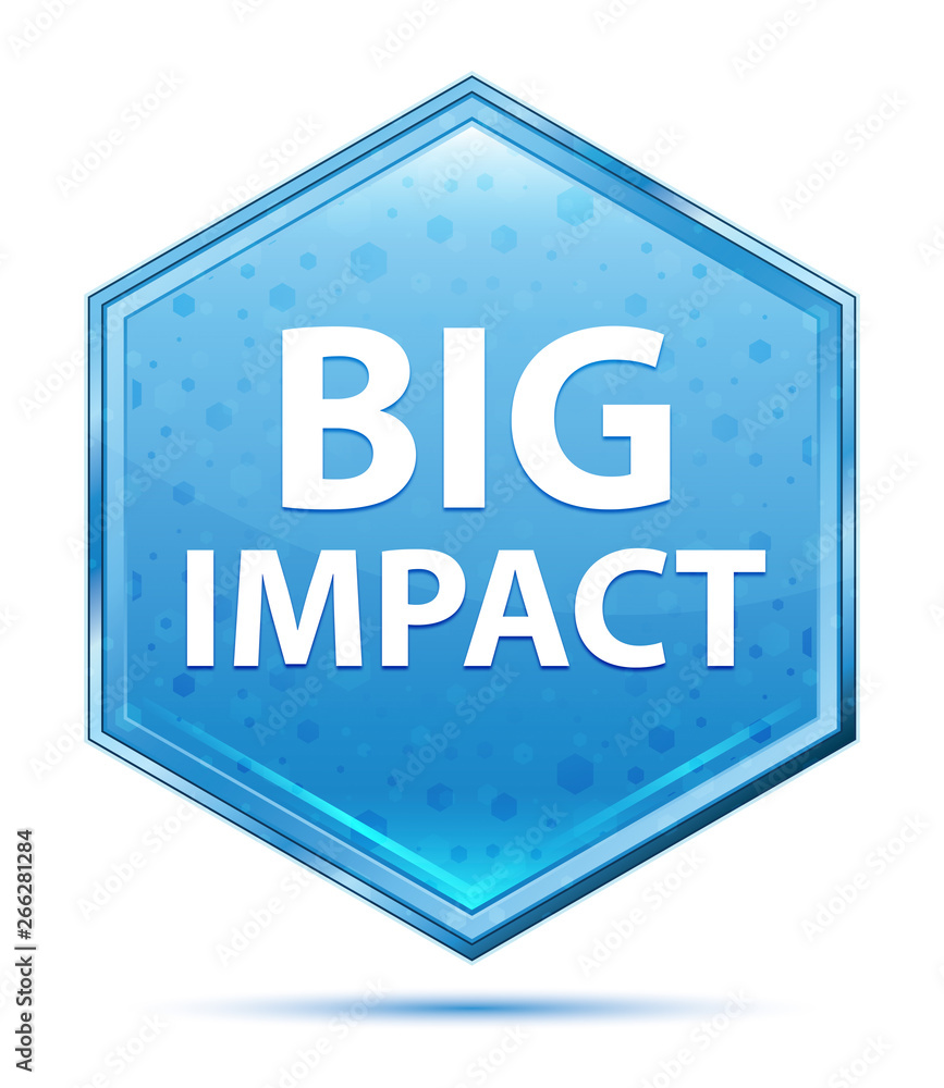 Big Impact crystal blue hexagon button Big Impact crystal blue hexagon button
