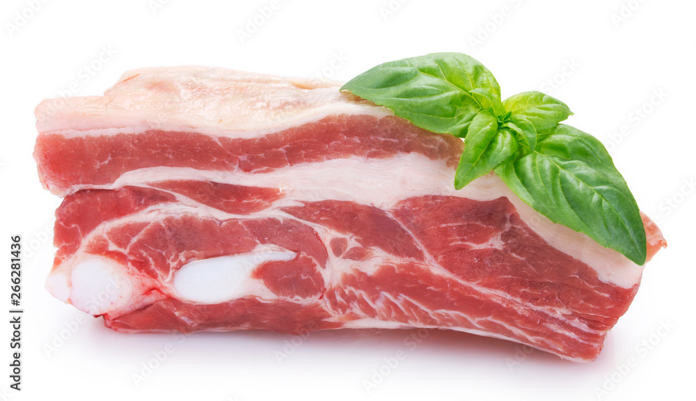 Raw pork on white background Raw pork on white background