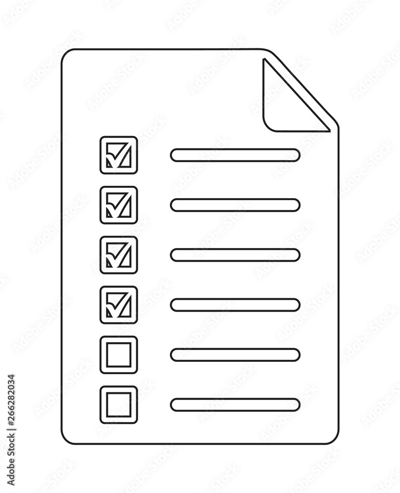 Checklist document Icon. Line style vector EPS. Checklist document Icon. Line style vector EPS.