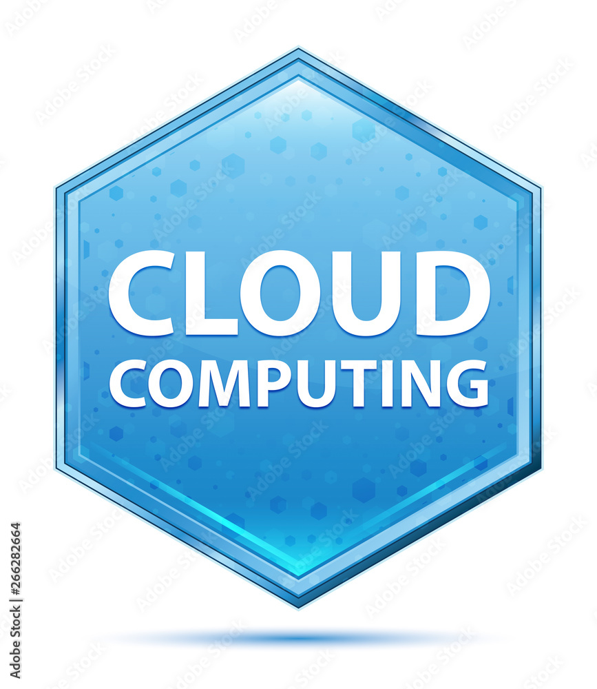 Cloud Computing crystal blue hexagon button Cloud Computing crystal blue hexagon button