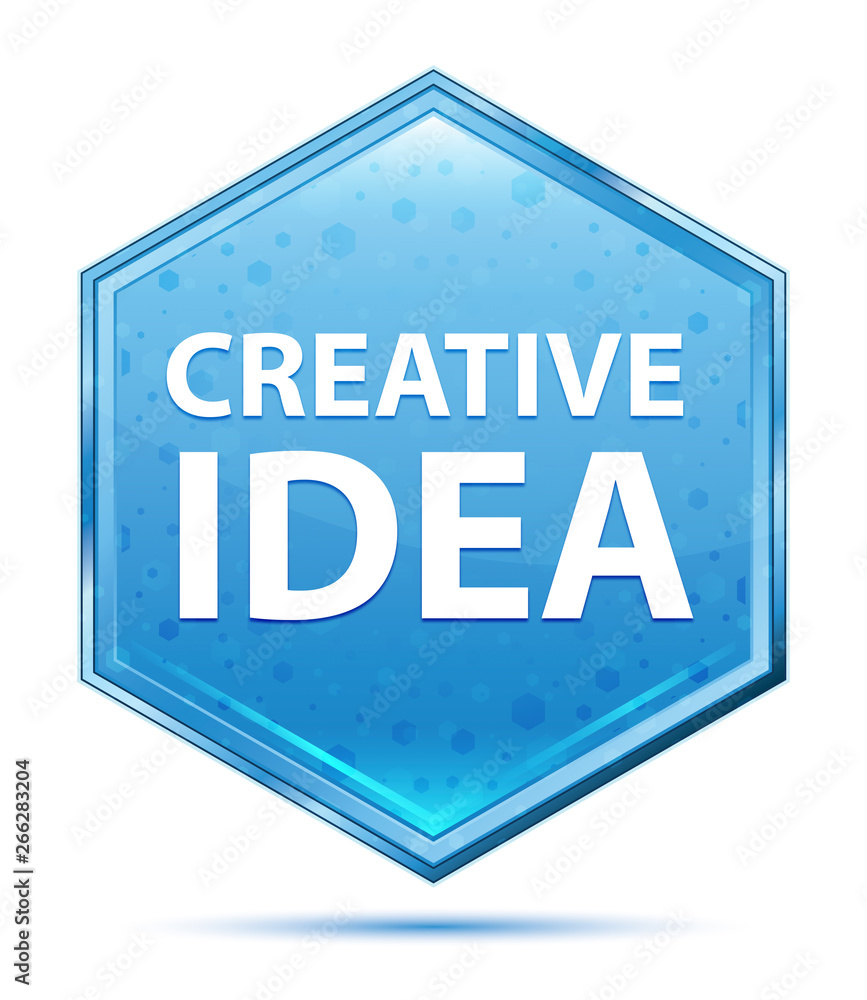 Creative Idea crystal blue hexagon button Creative Idea crystal blue hexagon button