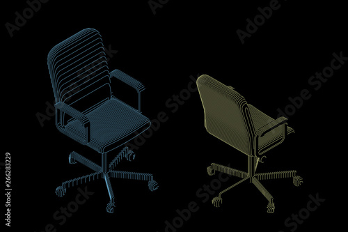 Striped Office chair. Vecto...