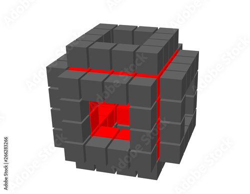 Abstract 3d cube from cubes...