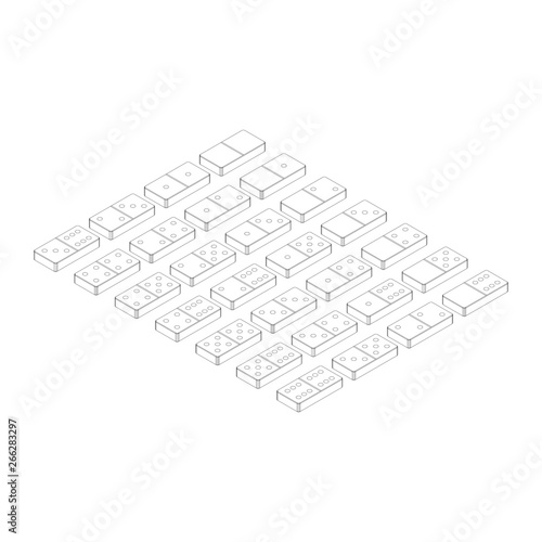 Domino set.Isolated on whit...