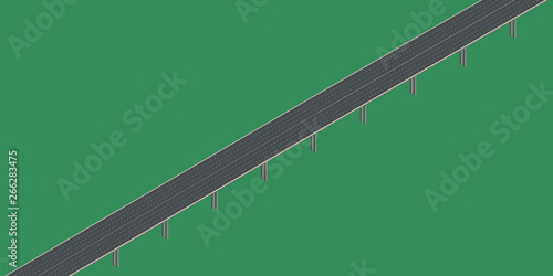 Highway on supports. 3d Vec...