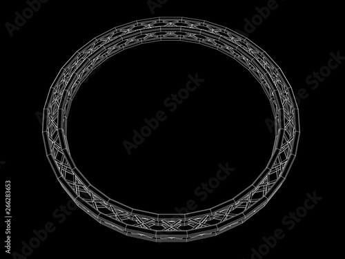 Truss circle. Vector outline illustration.