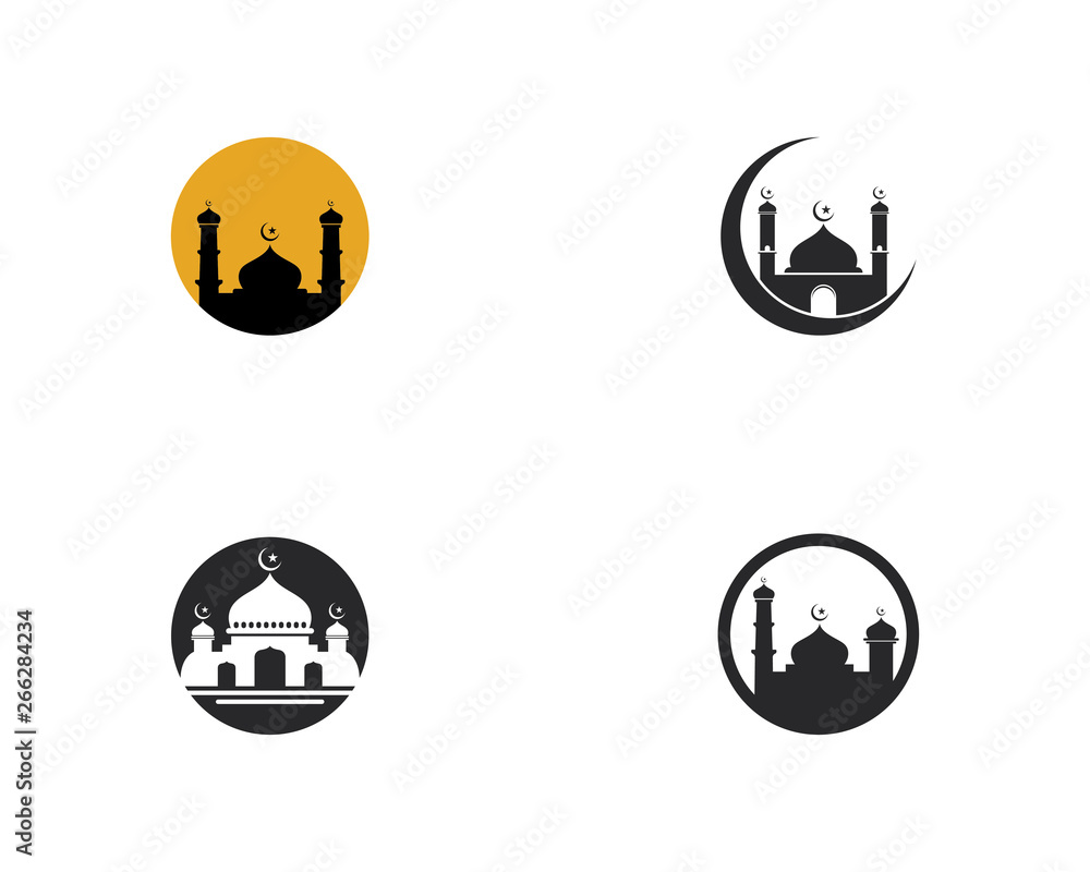 Mosque Moslem icon vector Illustration design template Mosque Moslem icon vector Illustration design template