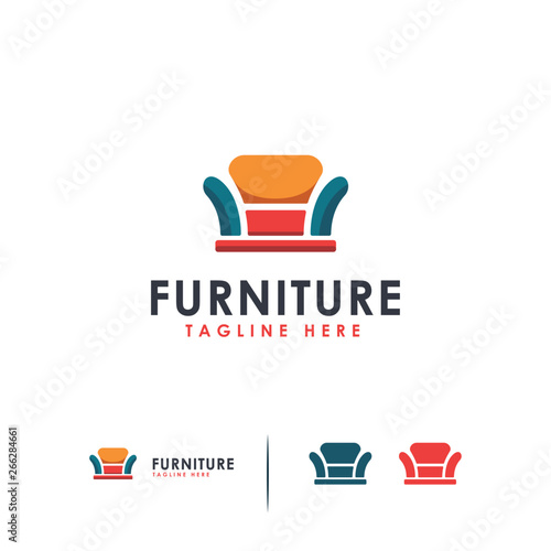 Simple furniture logo designs concept vector