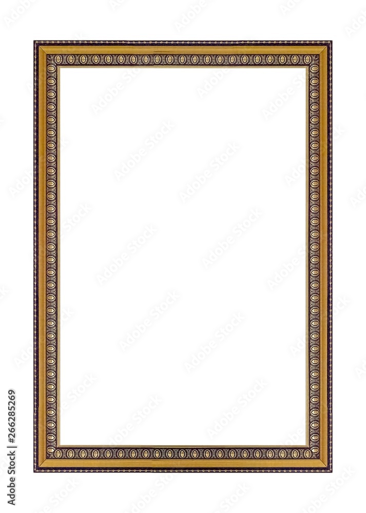 Golden frame for paintings, mirrors or photo isolated on white background Golden frame for paintings, mirrors or photo isolated on white background