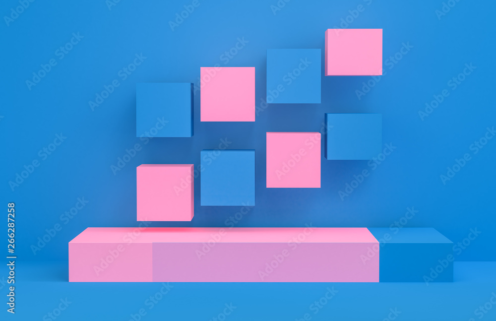 Scene with geometrical forms, minimal background, 3D render.. Scene with geometrical forms, minimal background, 3D render..