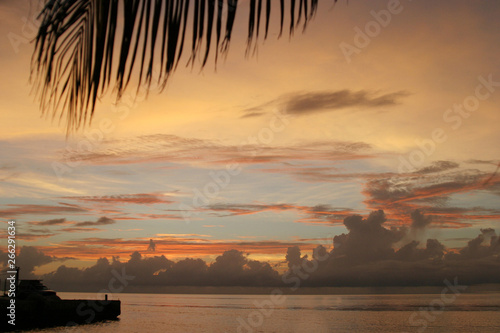 Seascape during the day and sunset.