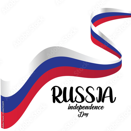 Banner or poster of Russia independence day celebration. Russia flag. Vector illustration. - Vector