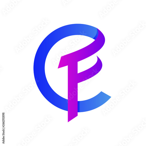 Letter C and F Logo Vector