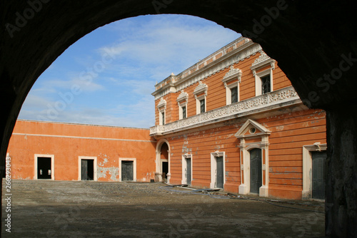 View of the central courtyard of the fort of San Juan de Ulua in the port of Veracruz, Mexico. photo