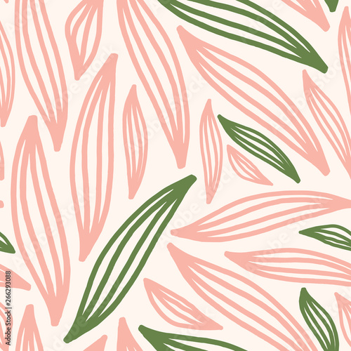 Seamless Abstract Leaf Shapes Pattern