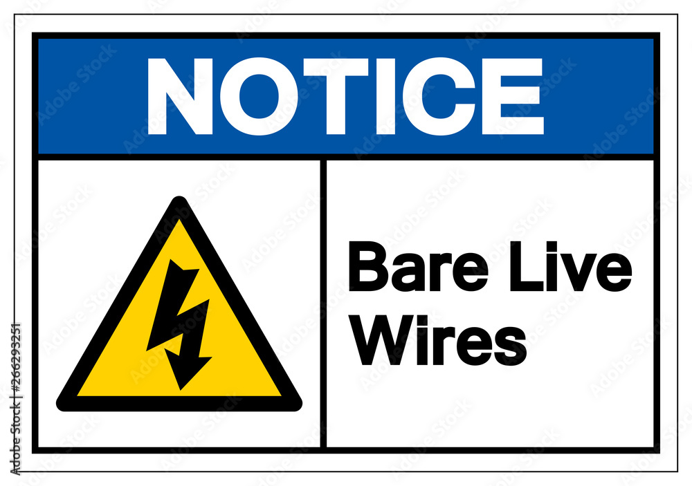 Notice Bar Live Wires Symbol Sign, Vector Illustration, Isolate On White Background Label. EPS10 Notice Bar Live Wires Symbol Sign, Vector Illustration, Isolate On White Background Label. EPS10