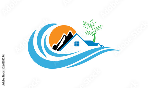 House and wave icon