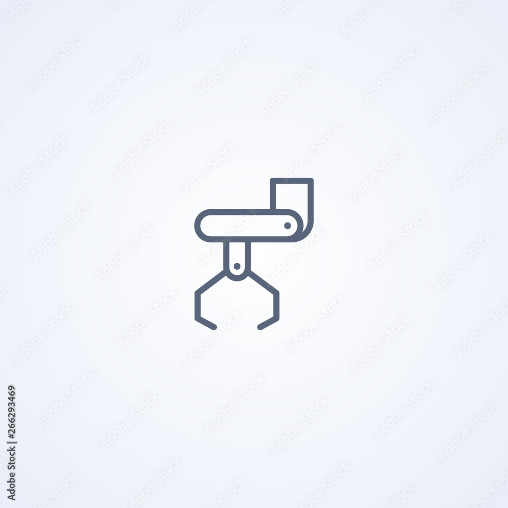 Crane mechanical, vector best gray line icon Crane mechanical, vector best gray line icon