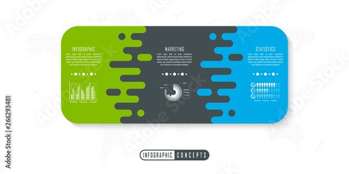 Vector infographics template for chart, diagram, web design, presentation, workflow layout. Business concept with 3 options, parts, steps or processes