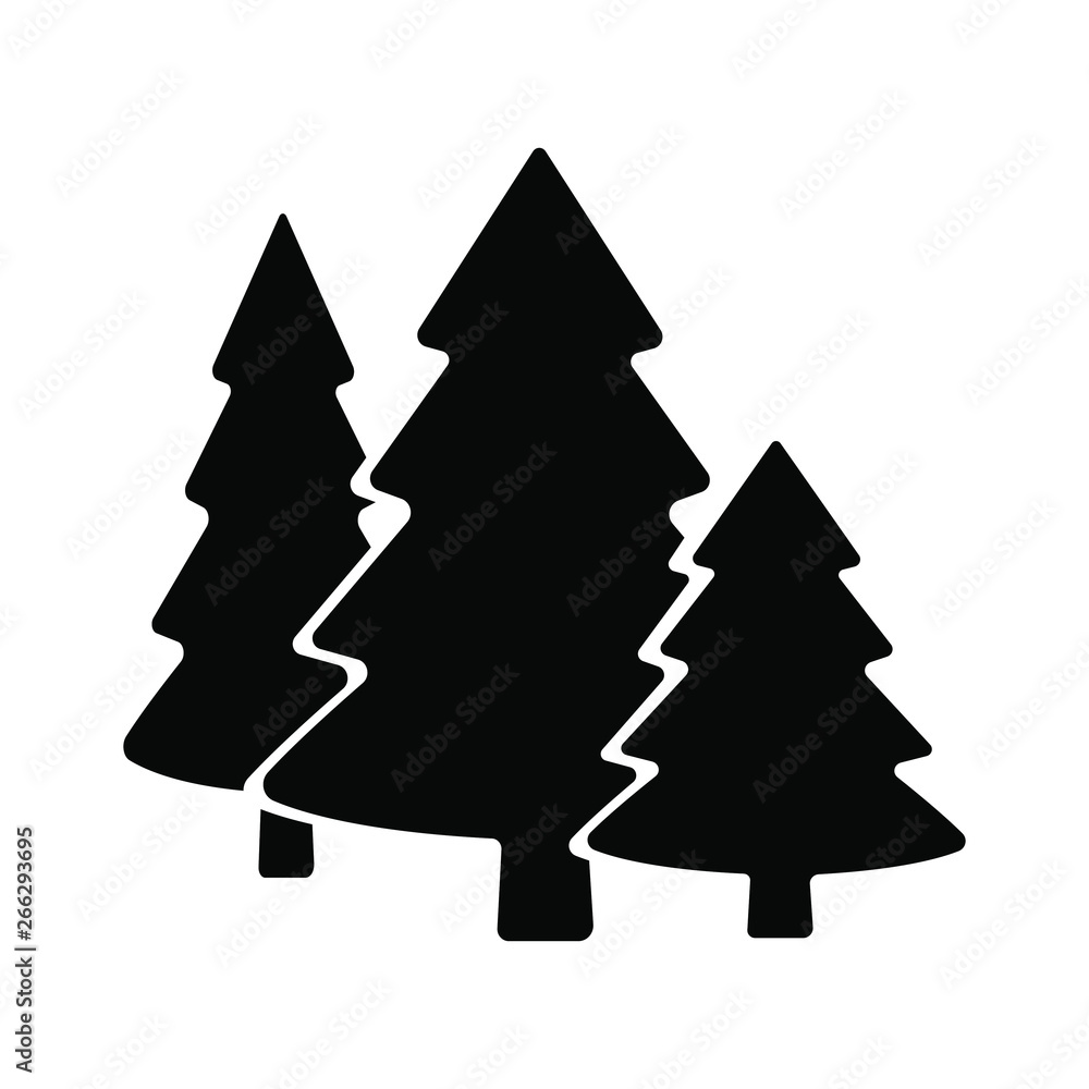Fototapeta premium Tree silhouette Icon, Vector isolated
