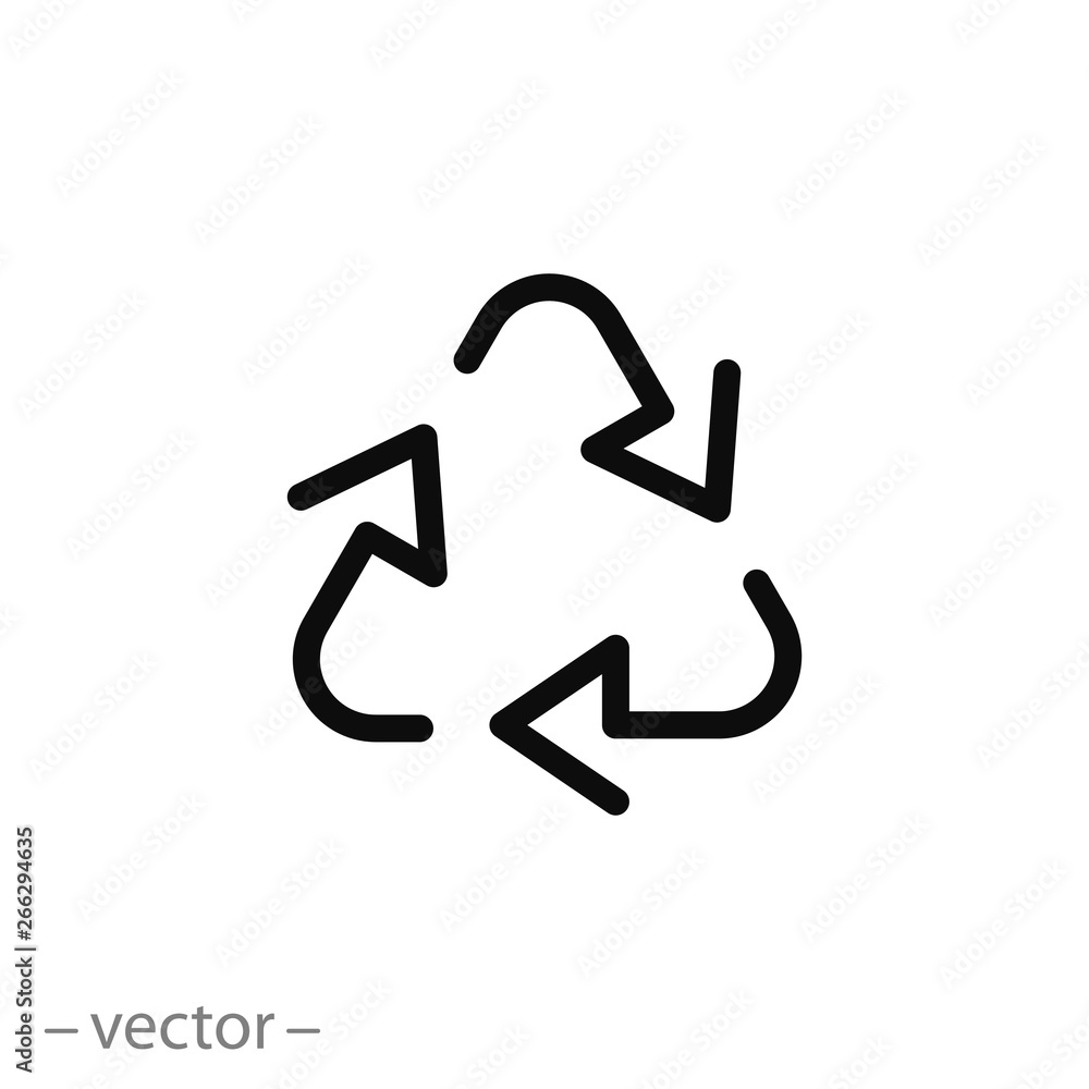 recycle icon, waste trash, line sign on white background - editable stroke vector illustration eps10 recycle icon, waste trash, line sign on white background - editable stroke vector illustration eps10
