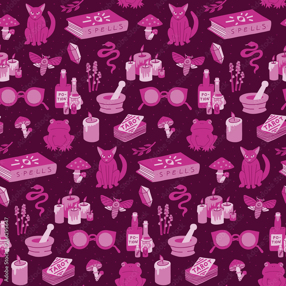 Modern witchcraft concept. Seamless pattern for background Modern witchcraft concept. Seamless pattern for background