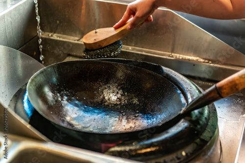 brushing on stove