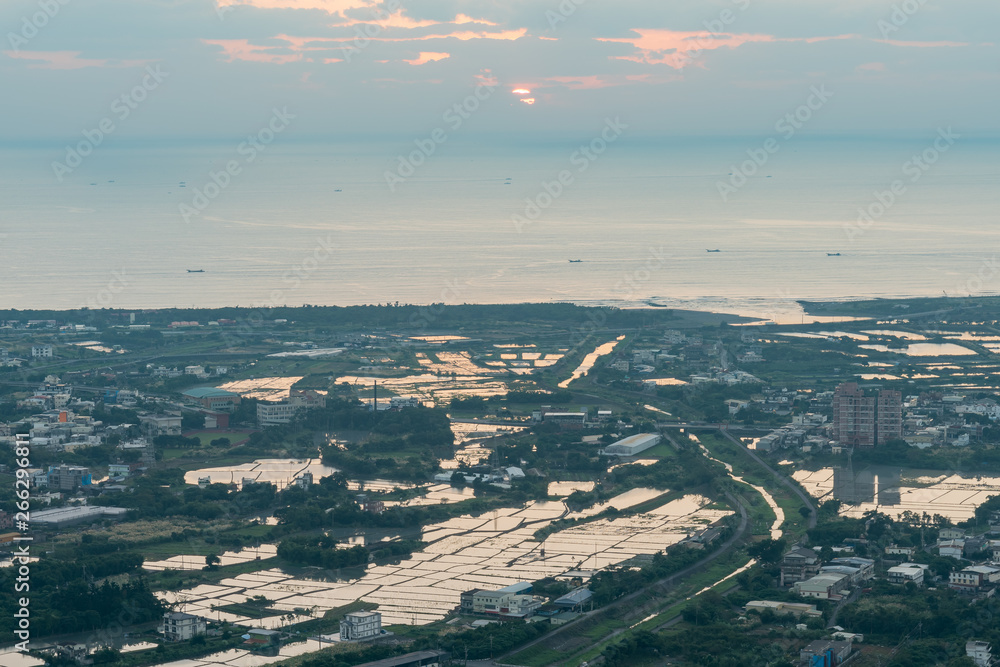 The beautiful sunrise landscape of Lanyang Plain The beautiful sunrise landscape of Lanyang Plain