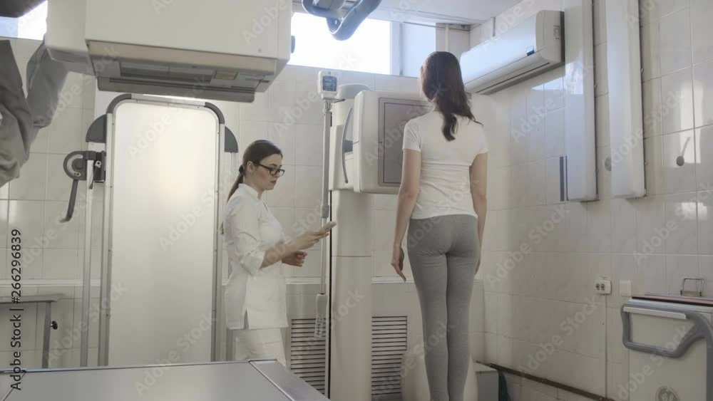 X-Ray Machine Scanner In Medical Cabinet In. 4k X-Ray Machine Scanner In Medical Cabinet In. 4k