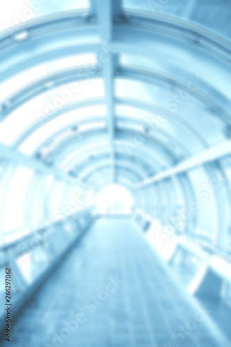 Blurred background with futuristic tunnel
