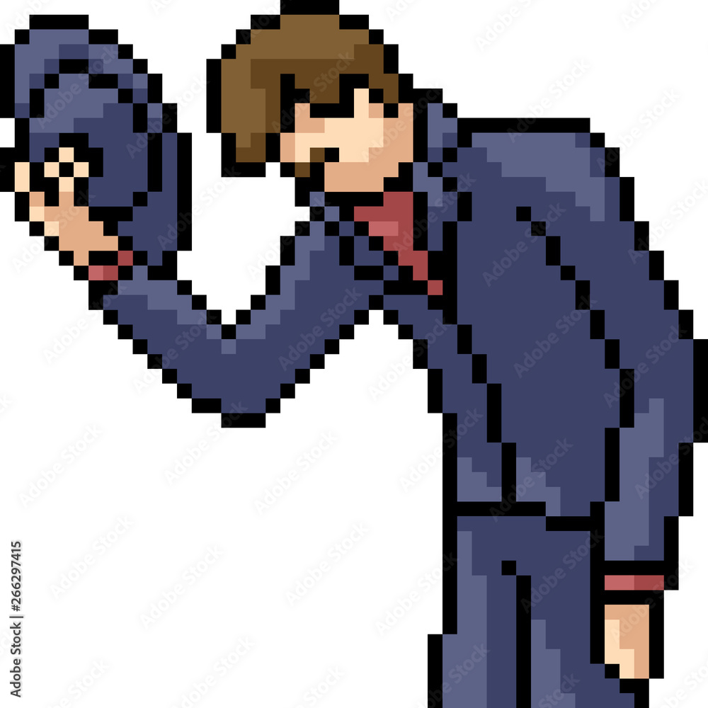 vector pixel art gentle man vector pixel art gentle man