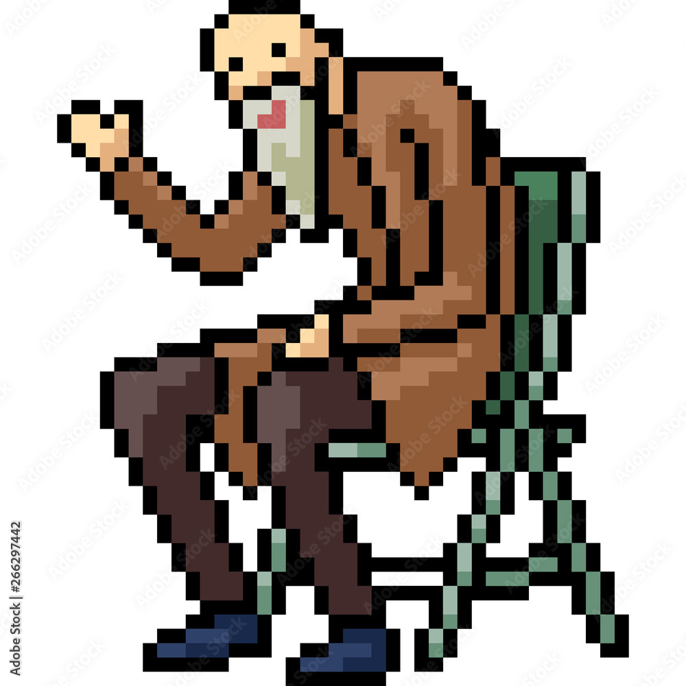 vector pixel art old man